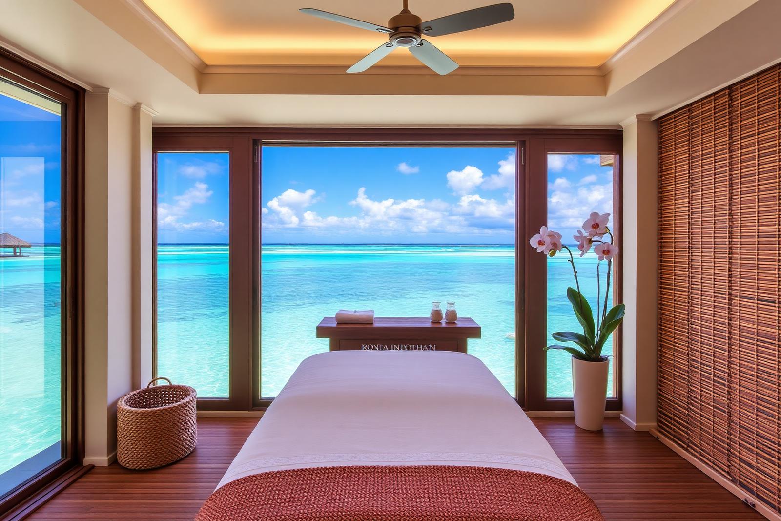 Spa pavilion overlooking the reef.