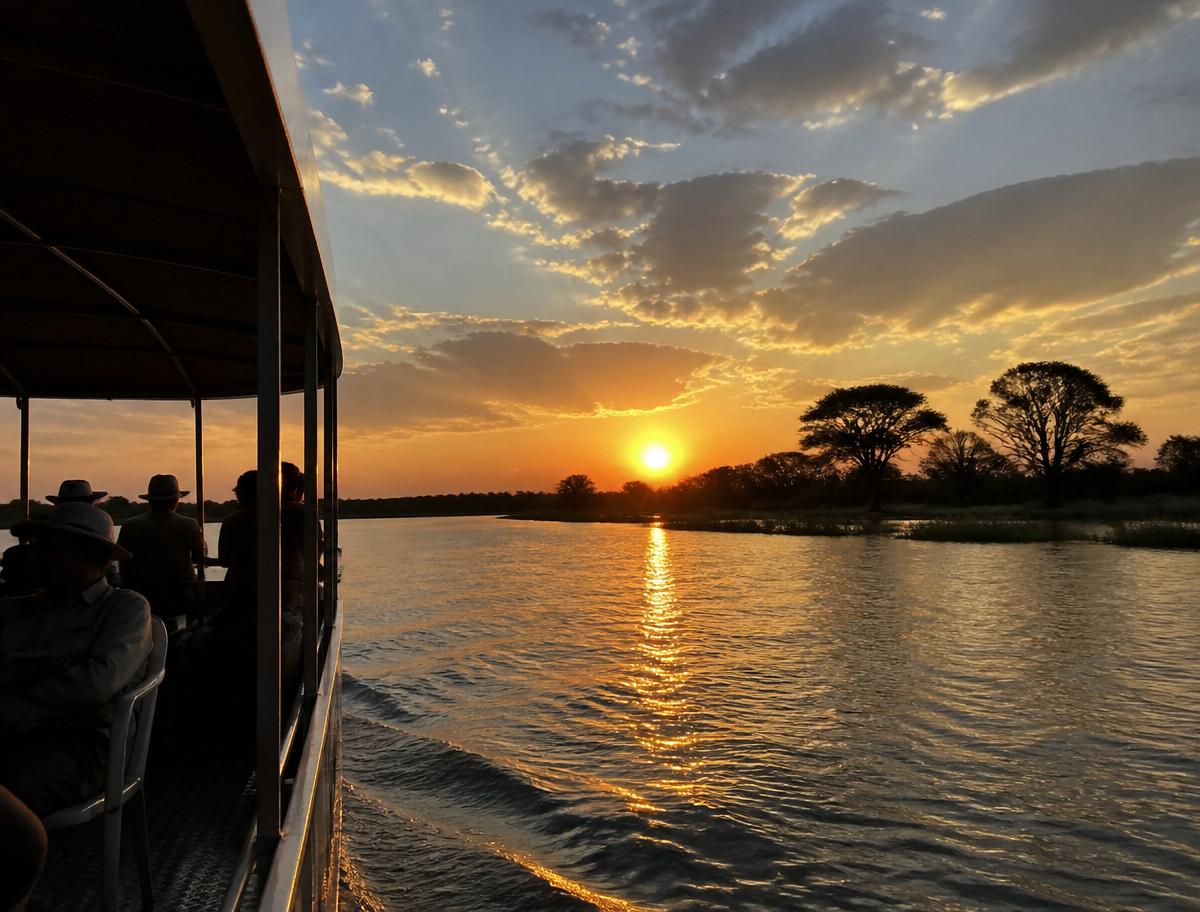 Sunset on the upper Zambezi. Gin optional, not really.
